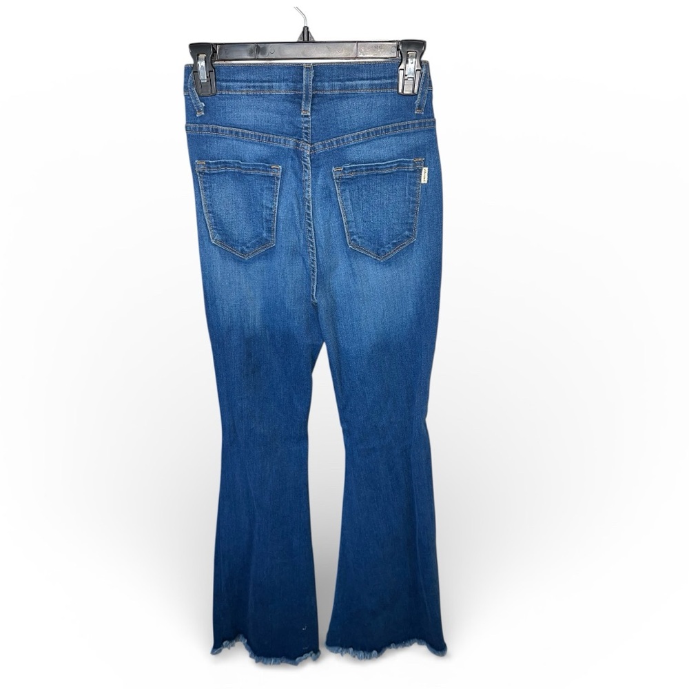 Vibrant MIU Distressed Flare Jeans Size 7 High Rise - Picture 2 of 11